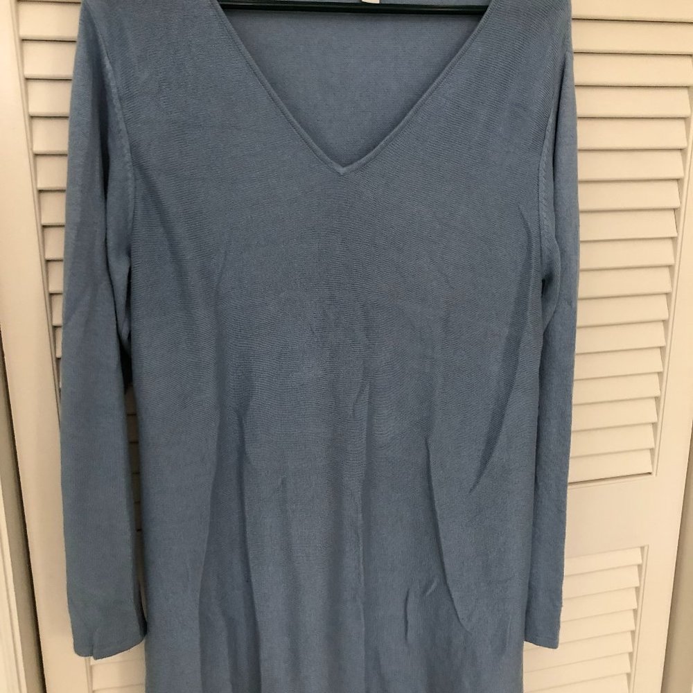 J Jill Light Blue Long Tunic Top  - Med
